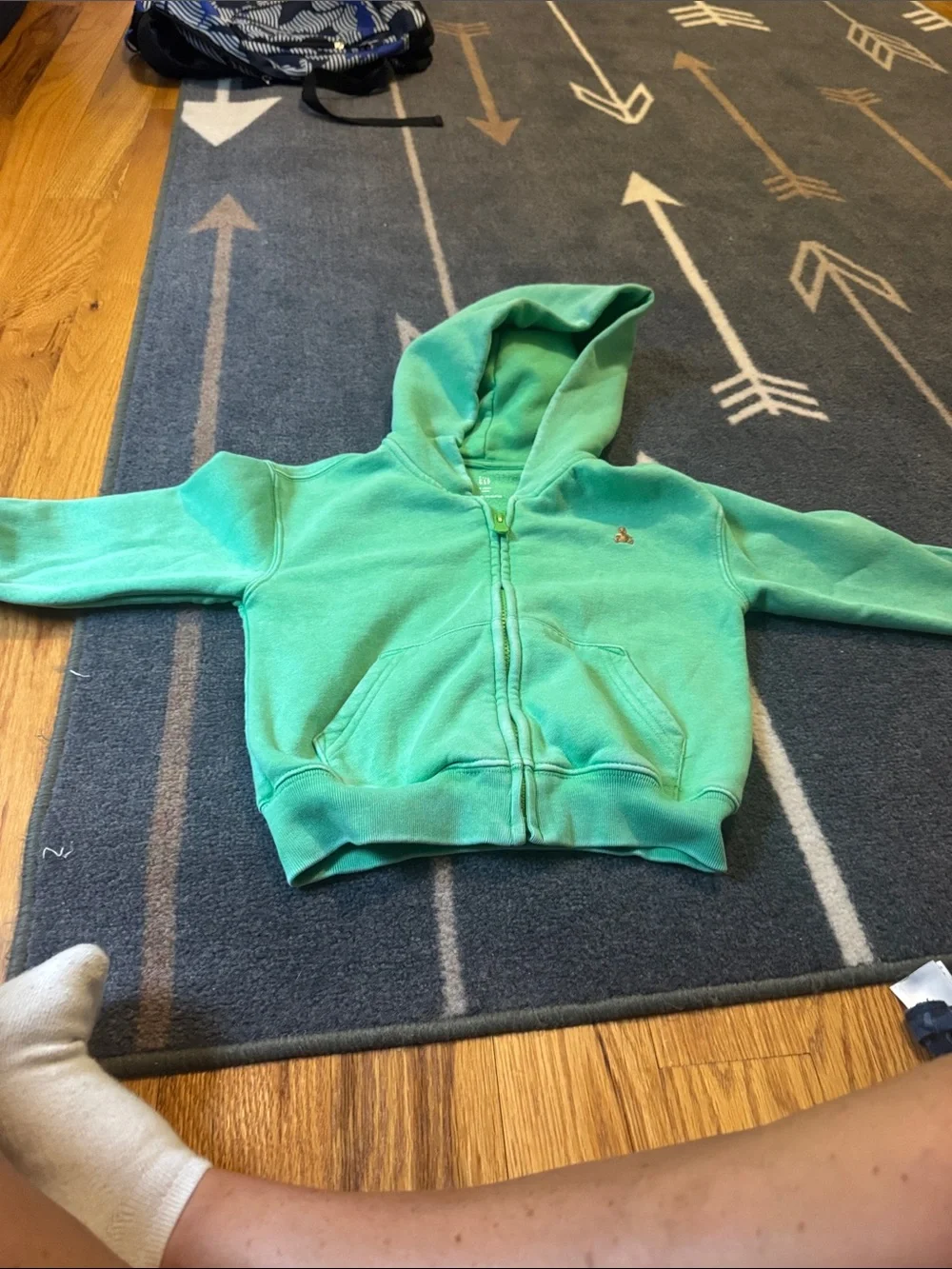 GAP Light Mint Green Kids Zip Hoodie